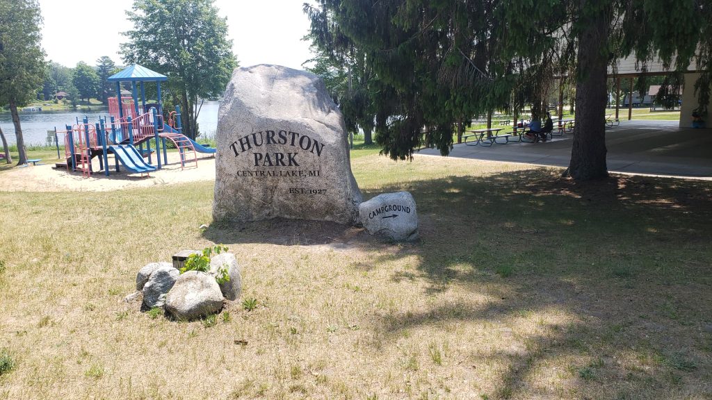 Thurston Park Entrance in Central Lake, Michigan