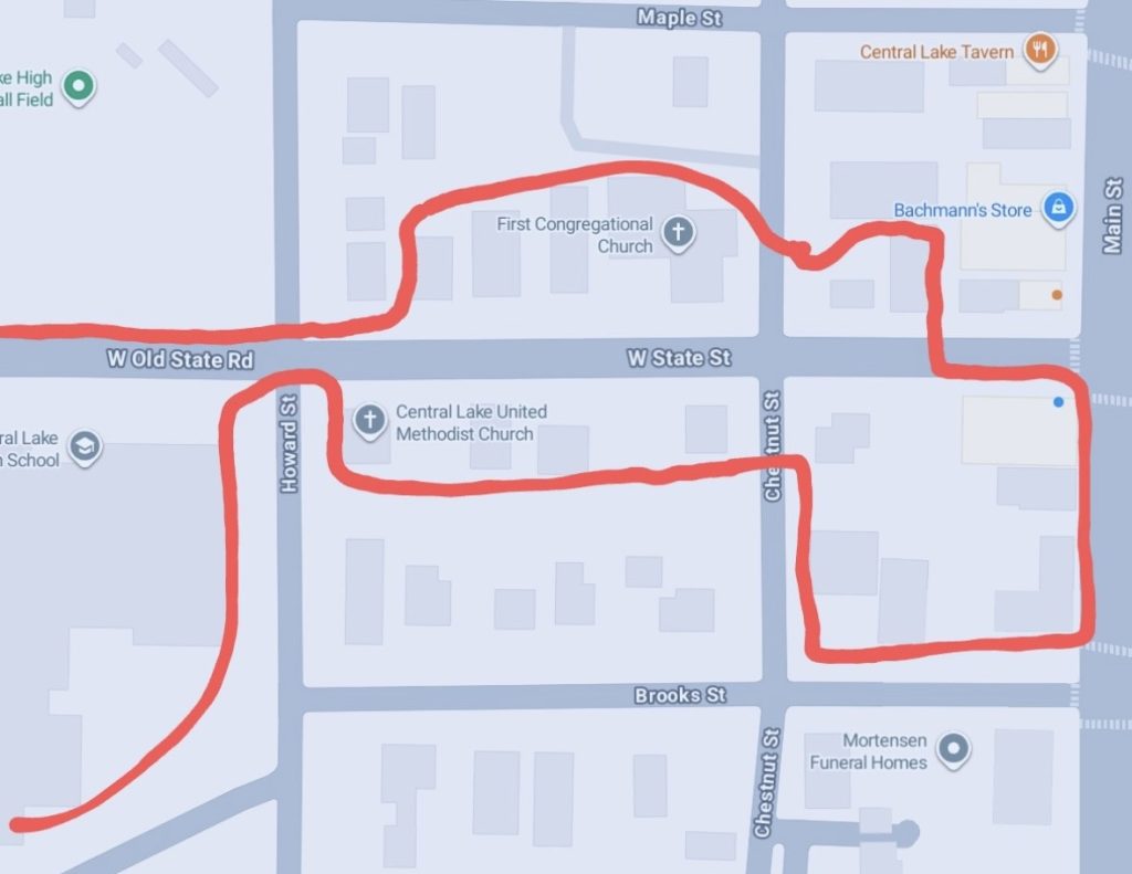 Map of Central Lake Michigan, Boil Water Notice Zone.
